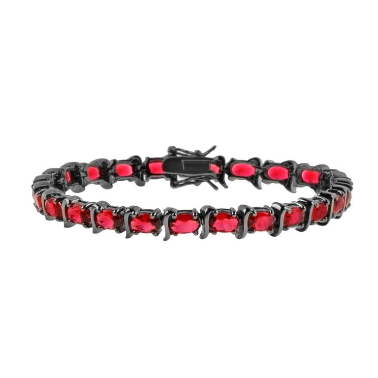 pulseira rubi ródio negro semi joia