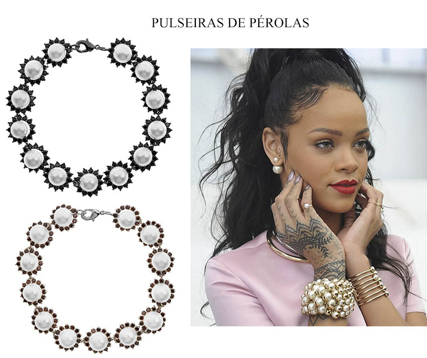 Pulseiras modernas de pérolas