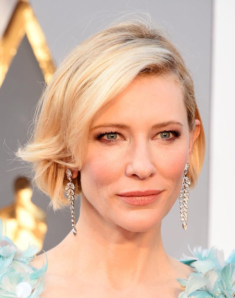 brincos folha Cate Blanchett