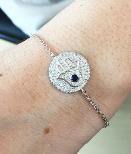 pulseira hamsa prata 925 joia