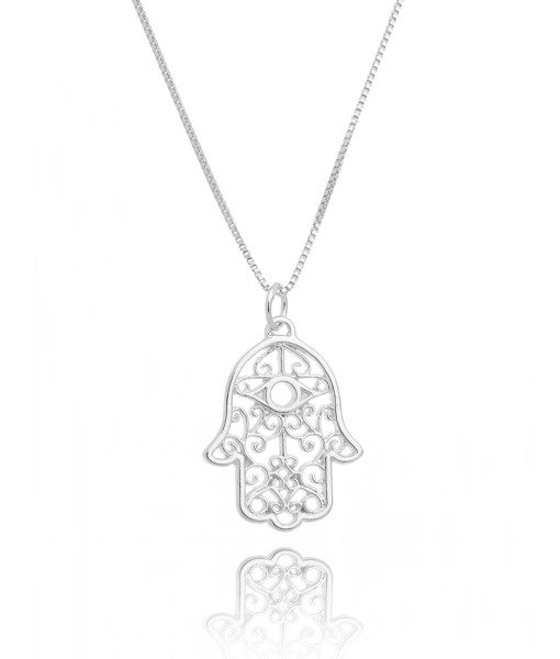 colar hamsa mao de fatima prata 925