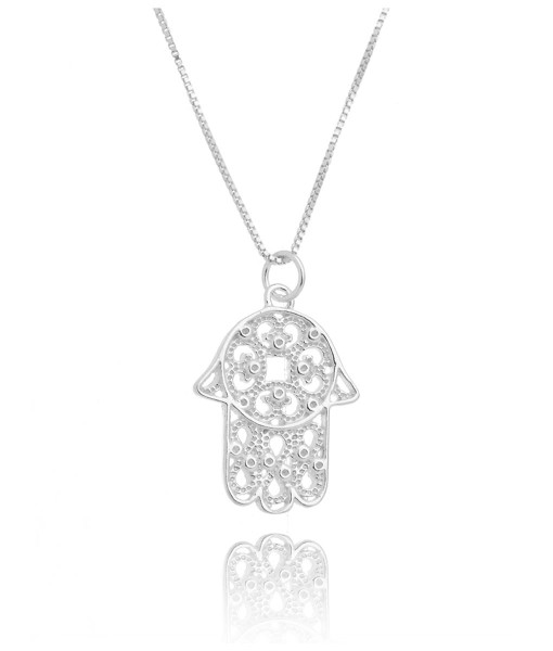 colar judaico hamsa mao de fatima prata