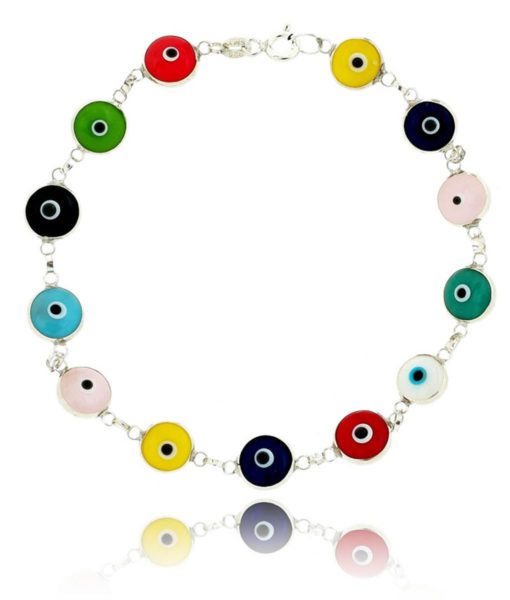 pulseiras olho grego com pedras coloridas semi joias da moda