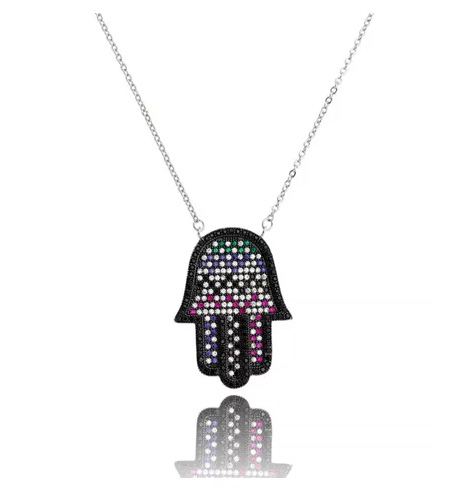 Hamsa colar moderno