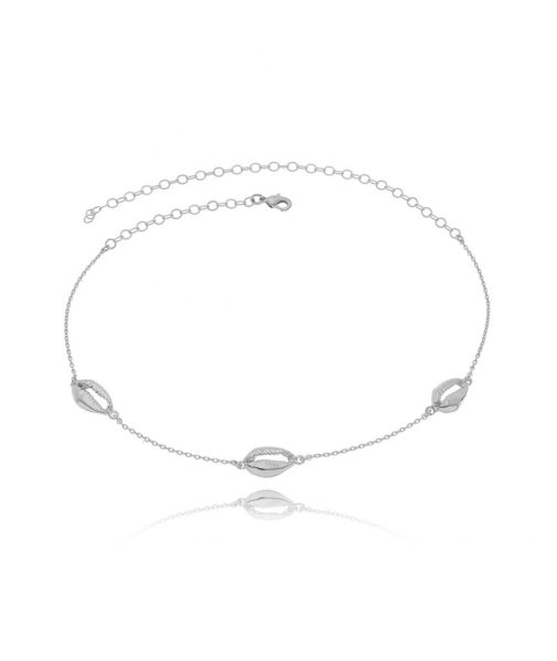 choker de buzios prata semijoias da moda