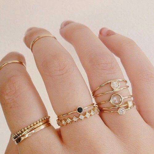 Mix de anéis dourados