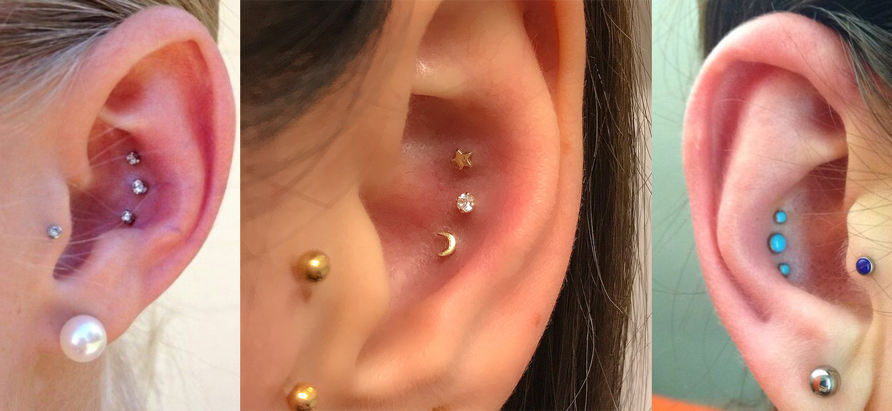 Conch Piercing Triplo