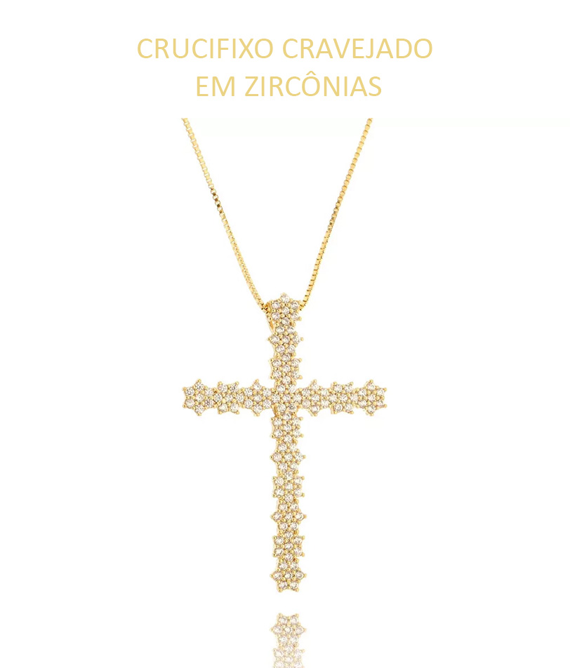 Crucifixo Cravejado em zirconias