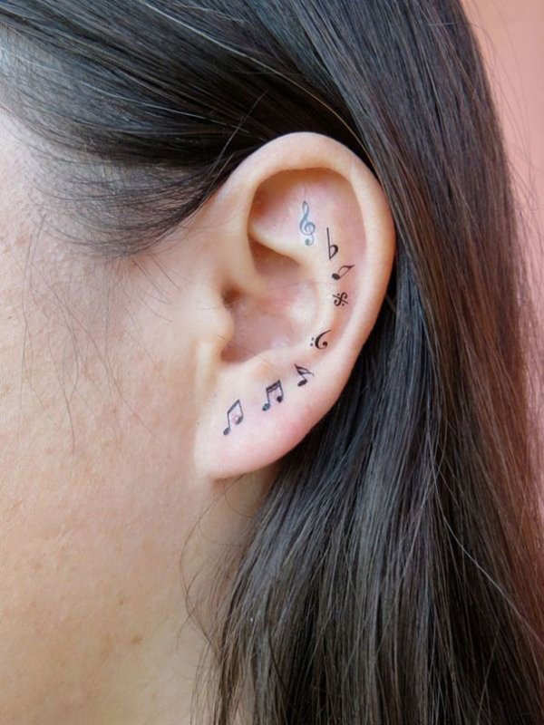 Tatuagem na orelha Símbolos