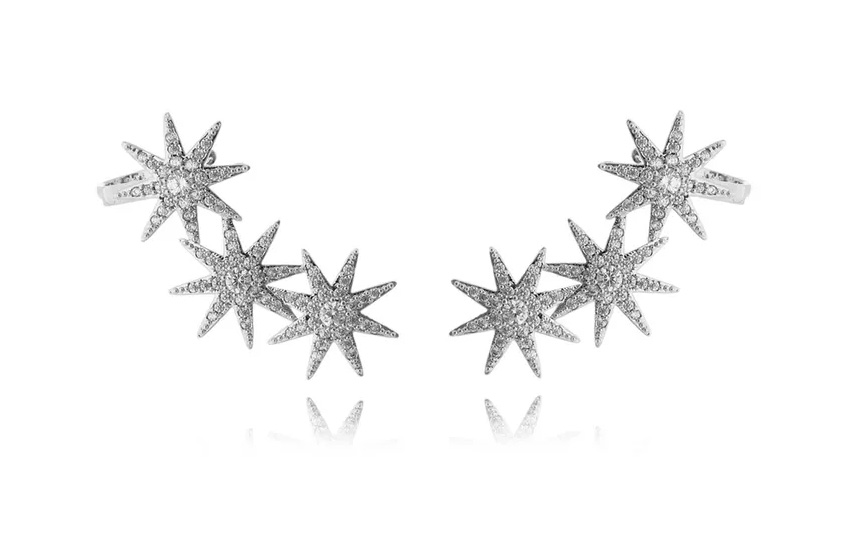 Brincos para festa Ear Cuff Estrelas