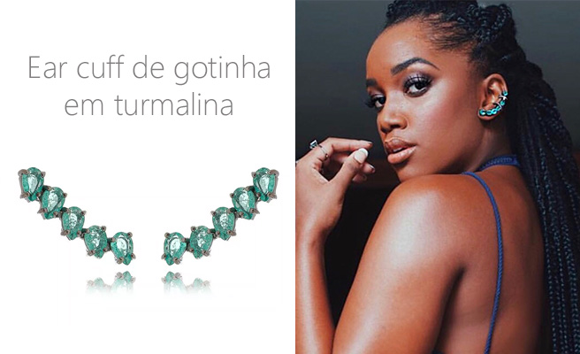 Ear cuff turmalina