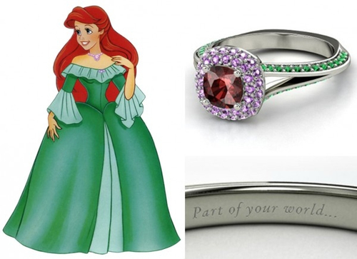Anéis princesa Disney Ariel