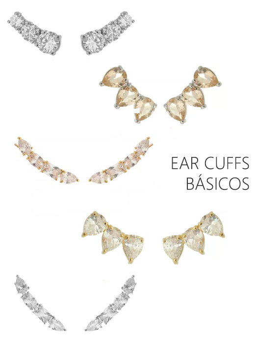 Brincos básicos ear cuffs