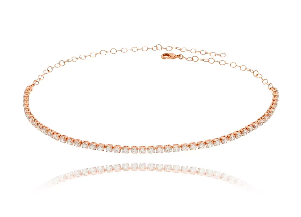 Choker ouro rose