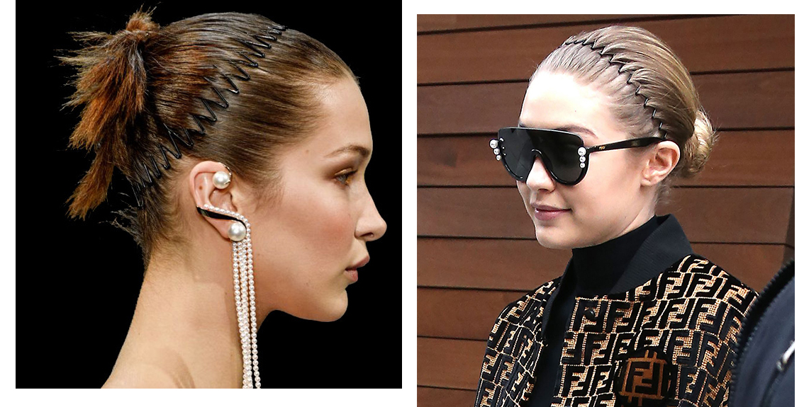 Acessórios para cabelo anos 90 bella e gigi hadid