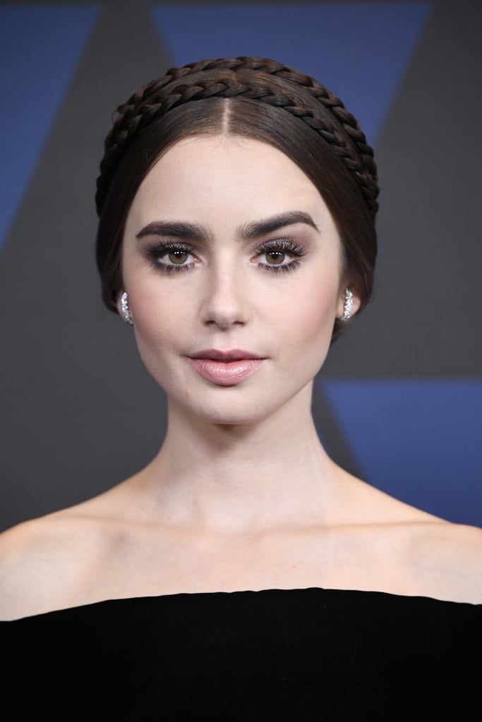 Looks para festa Lily Collins brincos