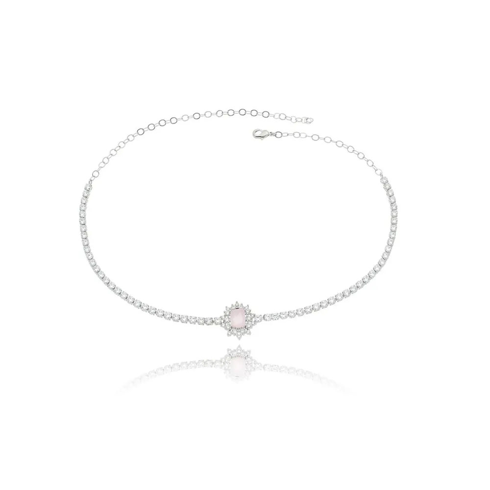 Choker de prata aro riviera