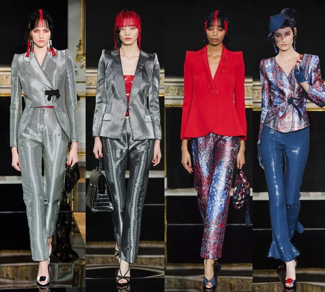 paris fashion week 2019 armani metalizados