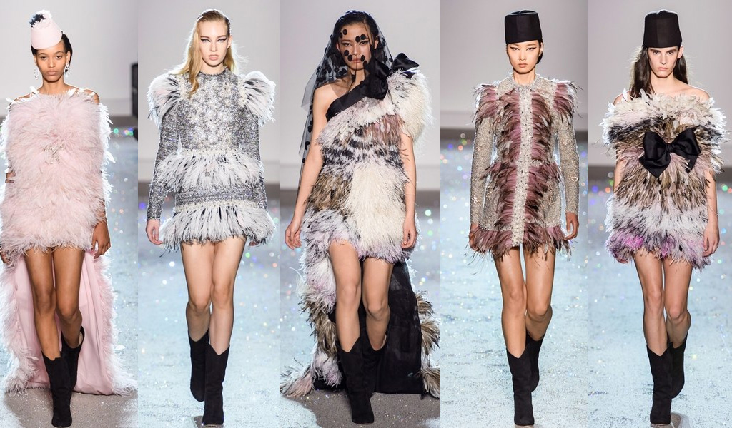 paris fashion week 2019 giambattista valli plumas