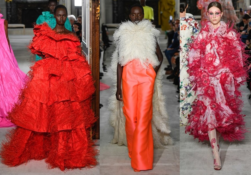 paris fashion week 2019 valentino plumas