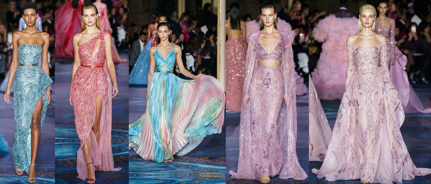 paris fashion week 2019 zuhair murad candy colors