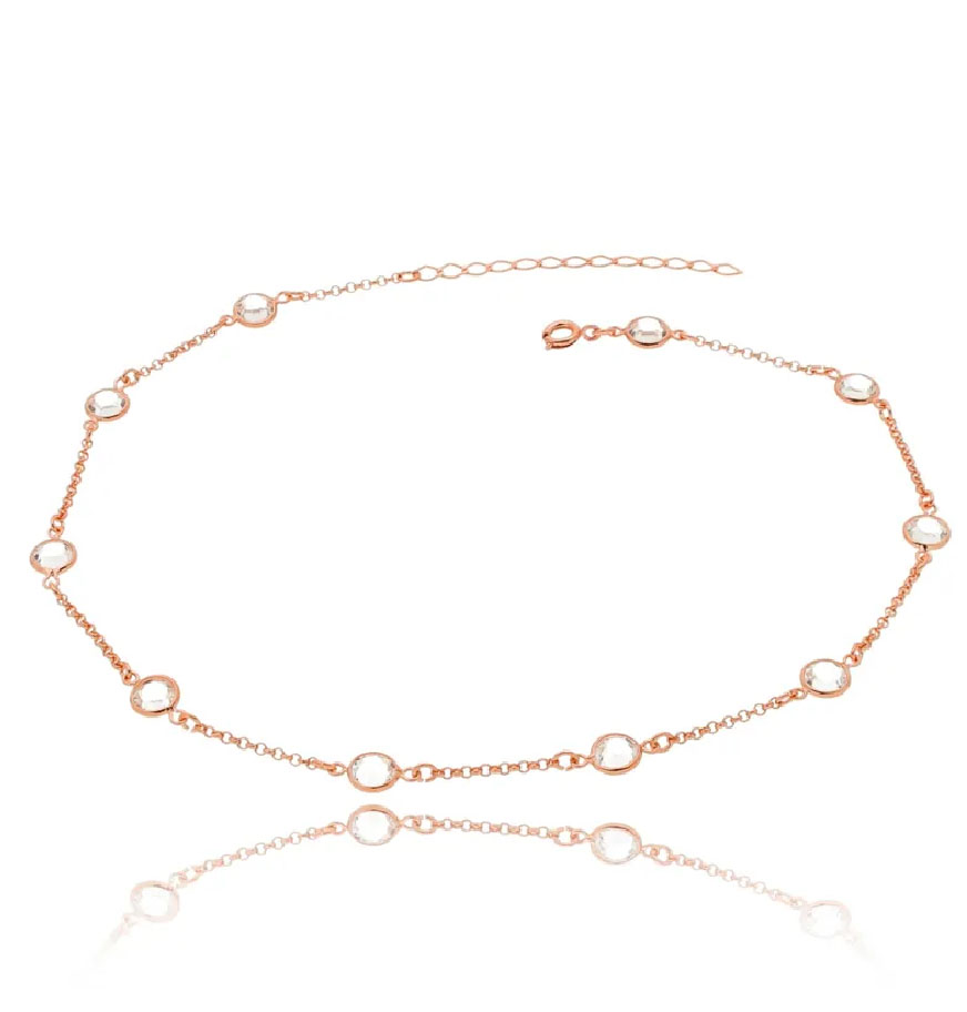 colares em ouro rose choker