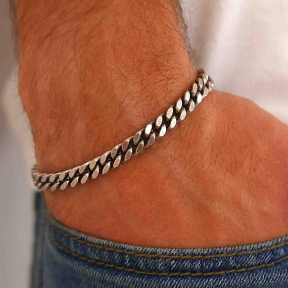 pulseira para homens prata