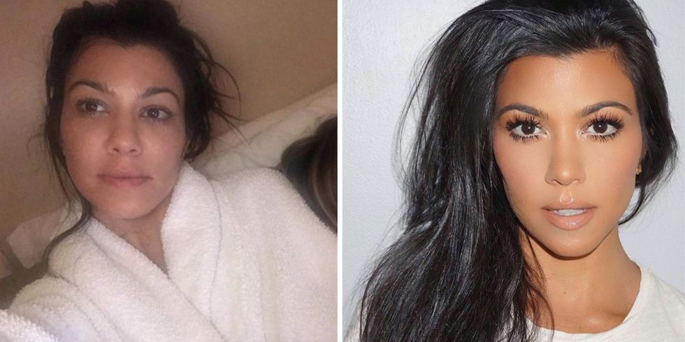 Kardashians Jenner sem maquiagem Kourtney Kardashian pele