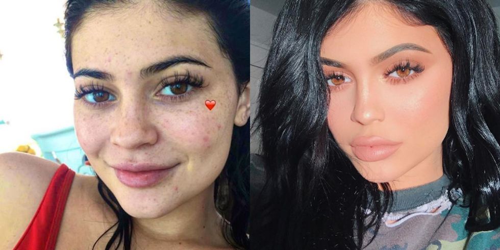 Kardashians Jenner sem maquiagem Kylie Jenner pele