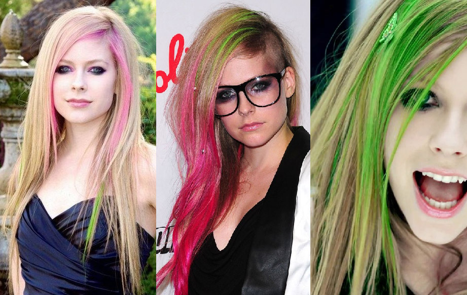 cabelos coloridos avril lavigne