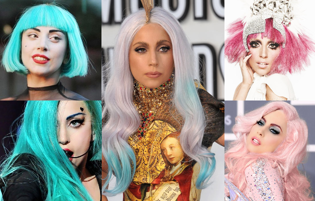 cabelos coloridos lady gaga perucas