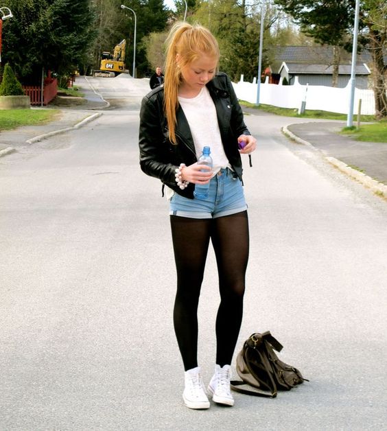 meia calça short preto