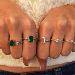 Anéis da moda em prata 925 com pedras zirconias e banho de ródio joias de qualidade waufen