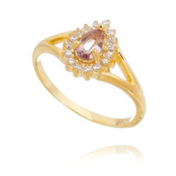 Anel pinky finger ou anel de falange ametista rosa prata 925 banho ouro