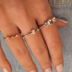 mix de anéis delicados com zirconias de prata 925 joias de luxo waufen