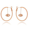 Argola Da Moda Com Pingente De Olho Zirconias Semi Joia Rosé