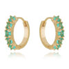 Argola Pequena Cravejada Turmalina Prata 925 Banho Ouro