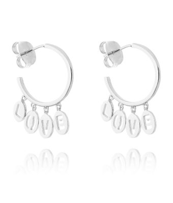 Argola Plaquinhas Love Em Prata 925