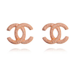 Brinco Chanel Rosé Acabamento Fosco Semi Joia