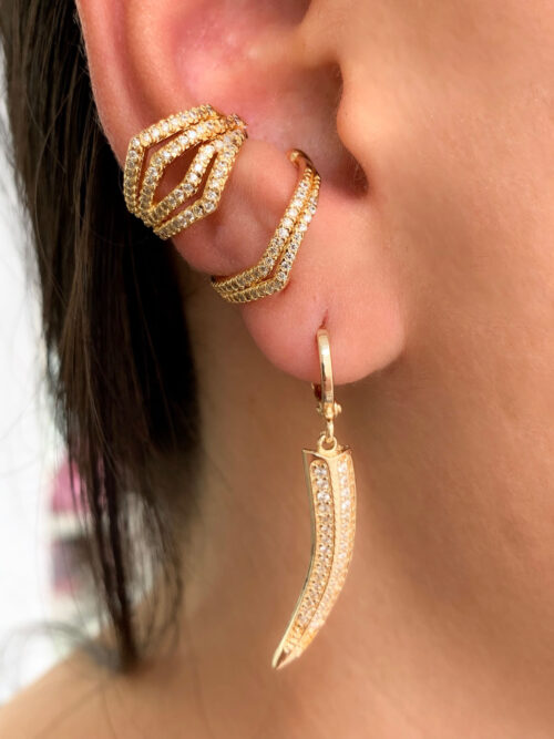 Piercing Folheado A Ouro Com Zirconias Semi Joias Da Moda (unitário) - Image 2