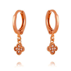 Argola Pequena De Trevinho Prata 925 Rose Gold