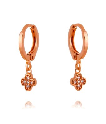 Argola Pequena De Trevinho Prata 925 Rose Gold