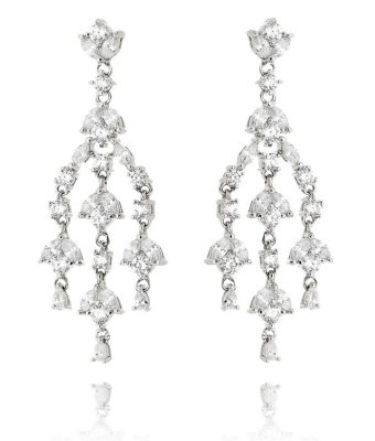 Brinco Chandelier Cristal Luxo Semi Joias Inspired Online