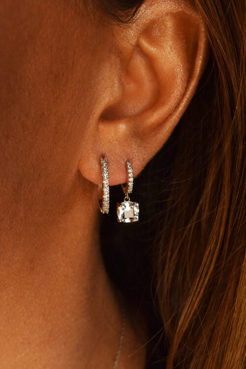 Argola Prata 925 Zirconia Cristal Joia De Luxo Online - Image 2