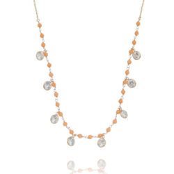 Choker Gargantilha Living Coral Com Pontos De Luz Semi Joia Banho Ouro 18K