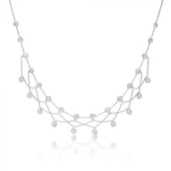 Choker Gargantilha De Rede De Zirconias Luxuosa Prata 925