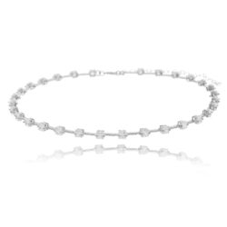 Choker Thassia Rodio 30 Zirconias Quadradinhas Semi Joia De Luxo