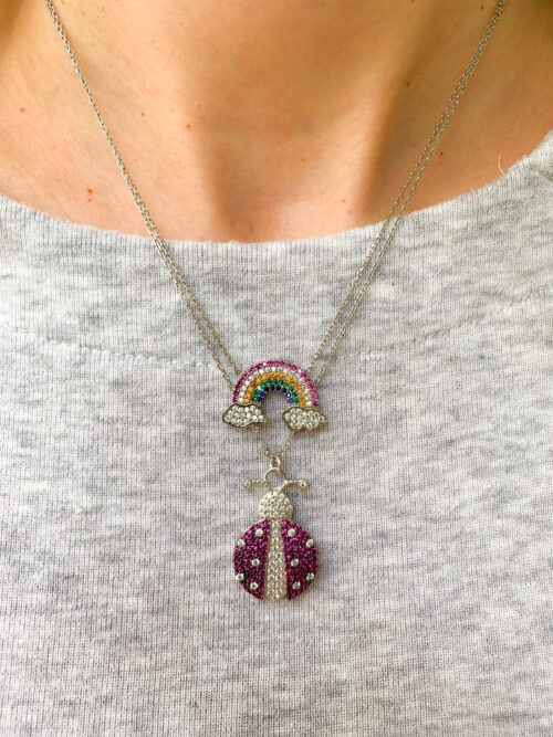 Colar Rainbow Arco Iris Cravejado Zirconias Prata 925 - Image 2