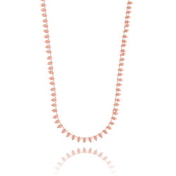 Colar Delicado De Bolinhas Banho De Ouro Rosé Semi Joia