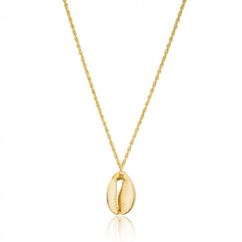 Colar De Buzios Prata 925 Banho Ouro Joias Waufen